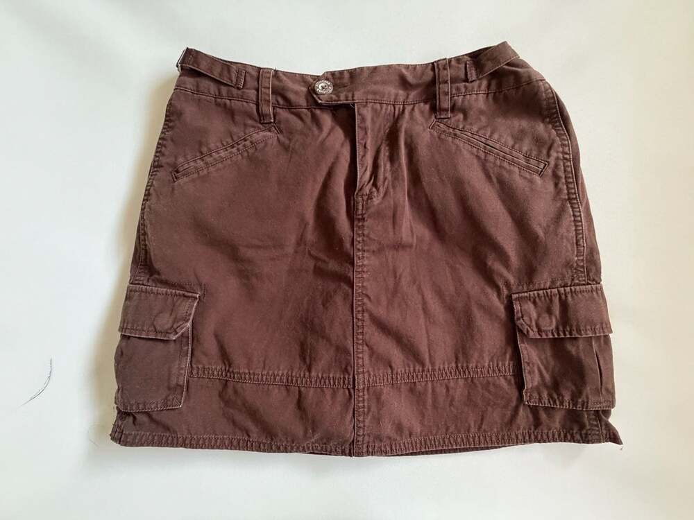 Sonoma  women Life+Style Brown Cotton Cargo Mini Skirt size 6